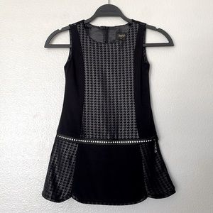 Laundry by Shelli Segal Girls Sleeveless Black Houndstooth Dress Size 8